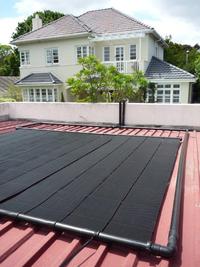 Heliocol Solar Pool Heatng System - 3 Panels on Flat Roof Heliocol Solar Pool Heatng System - 3 Panels on Flat Roof